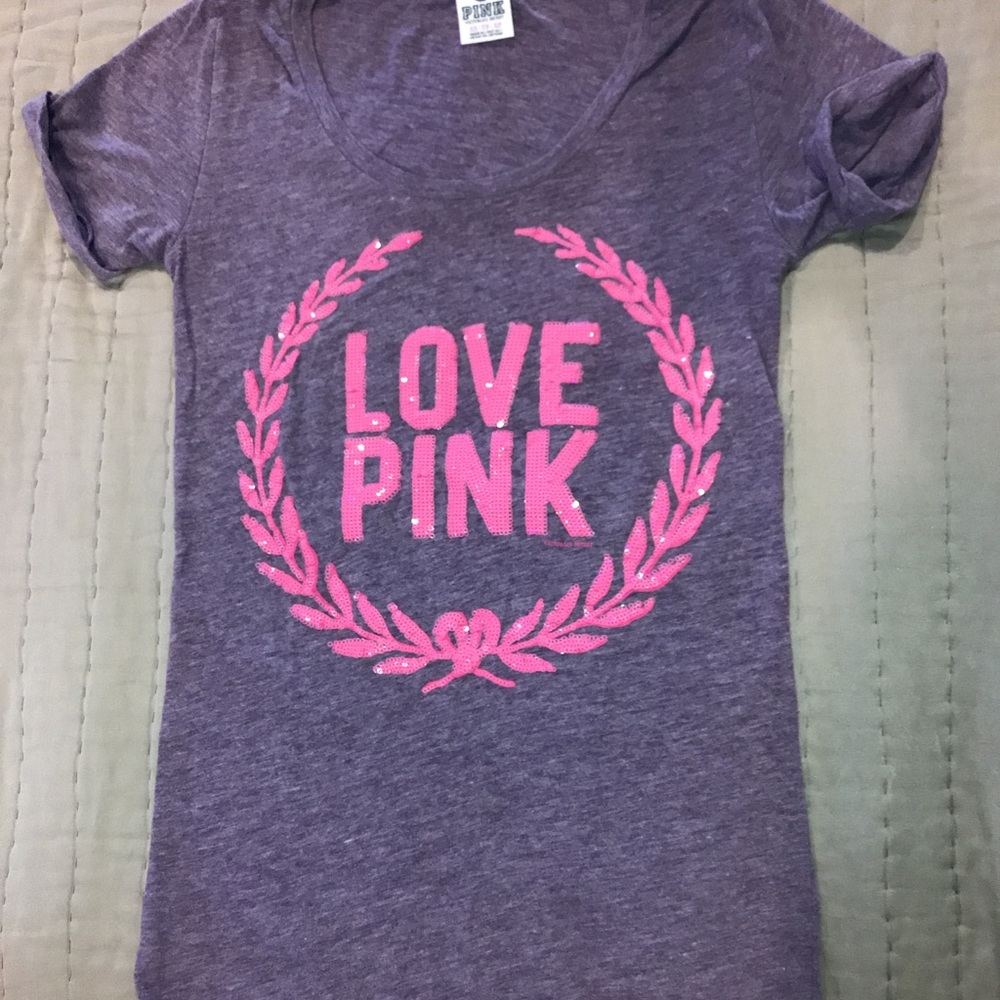 Love Pink Victoria Secrets Sequins T-Shirt size XS